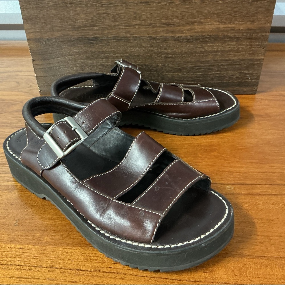 Simple Shoes Women Brown Leather Fisherman Gladiator Sandal Size 7